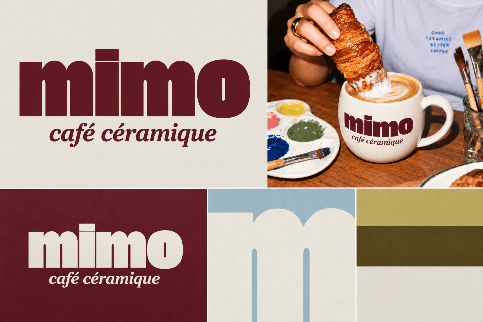 Univers visuel MiMo, café et atelier céramique